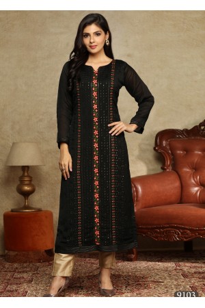 Black Color Georgette /Chiffon Kurti 